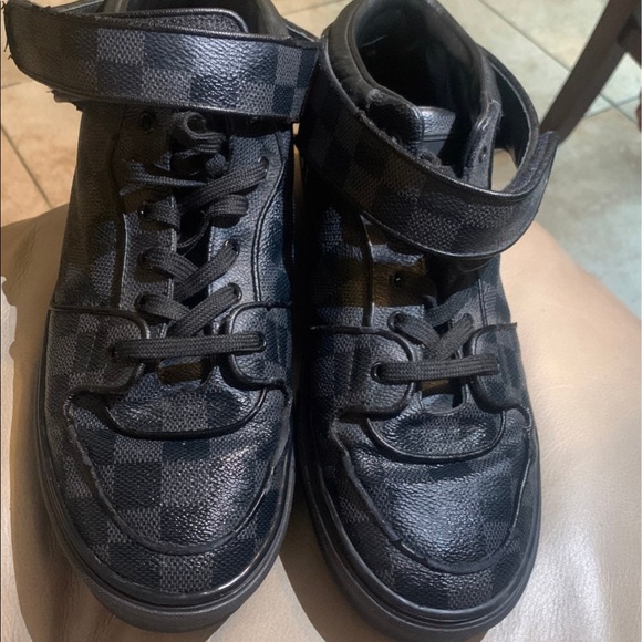 $850 Louis Vuitton Sneaker Zipper Leather Shoes Mens Size 7.5